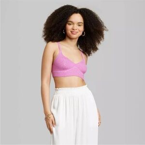 wild fable Ribbed Sweater Tiny Tank Top Pink/Purple Sz Small